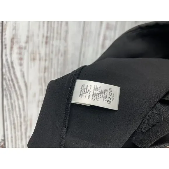 CeCe Jumpsuit Women's 2 Black White Lace Overlay Wide Leg Silhouette Modern - Picture 6 of 11